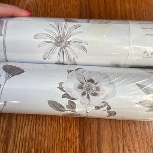 NEW- 2 White and Black Peel and Stick Wallpaper Rolls